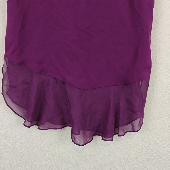 $198 DIANE VON FURSTENBERG Purple Alexandrie Sleeveless Silk Ruffle Top P, Small - Picture 3 of 16
